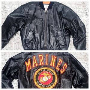 Vintage Michael Hoban Wheremi US Marine Corps Leather Bomber Jacket